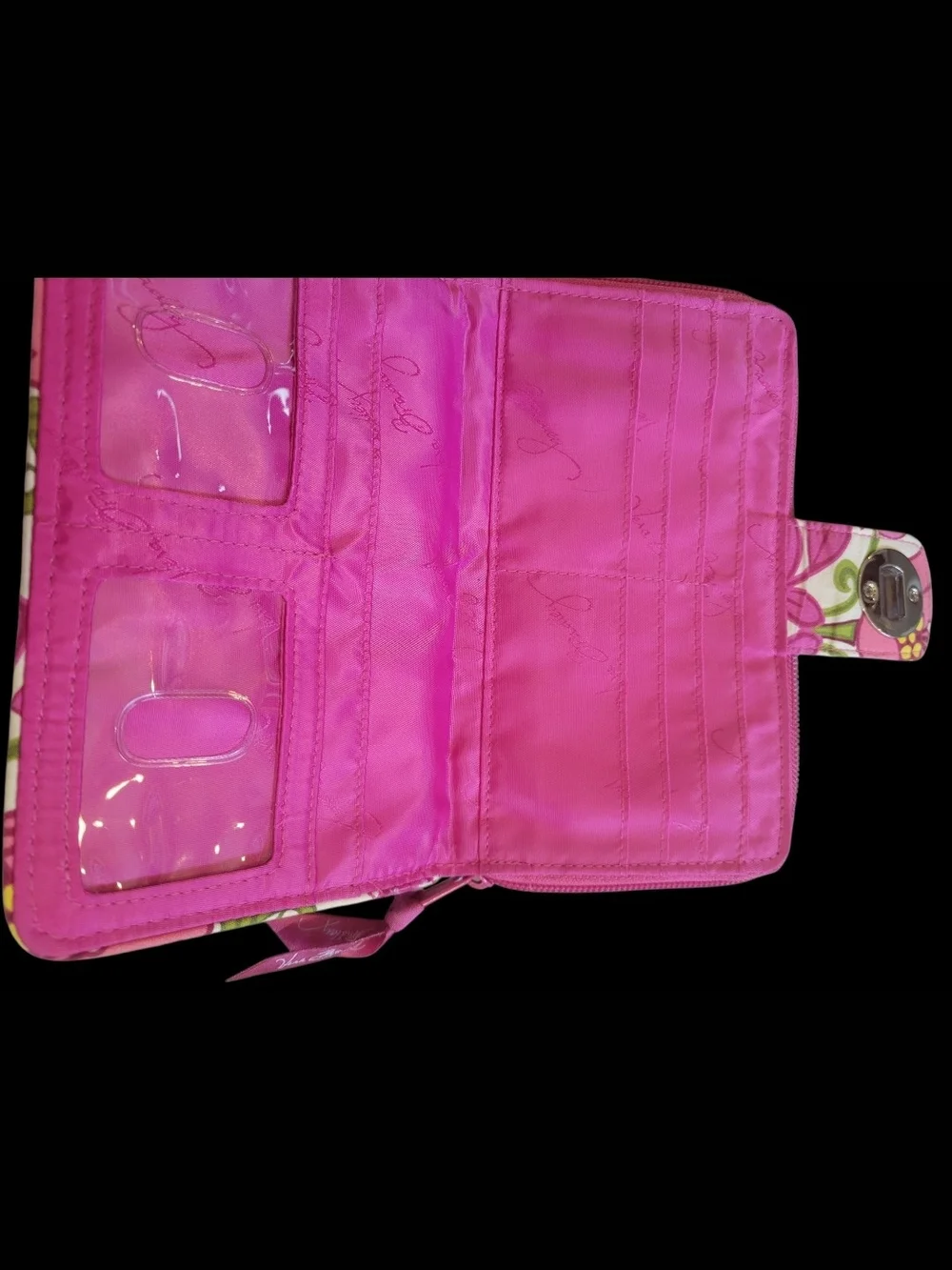 Vera Bradley Pink Orange Floral Quilted Wallet - Picture 5 of 5